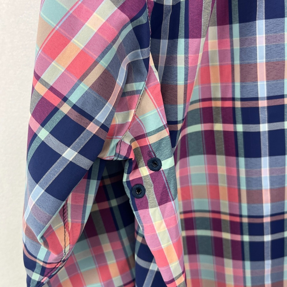 Tommy Bahama Performance Shirt Siesta Key Melbourne Madras Plaid Mens 2X - Picture 6 of 15